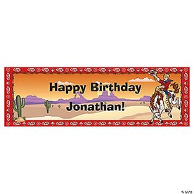 Cowboy Birthday Custom Banner - Medium
