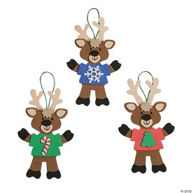 6 1/2" Reindeer with T-Shirt Christmas Ornament Craft Kit - Makes 12