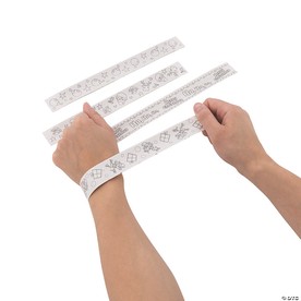 8 3/4" Bulk 48 Pc. Color Your Own Christmas Metal Slap Bracelets