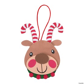 3" x 4 1/2" Candy Cane Antler Reindeer Christmas Ornament Craft Kit - Makes 12