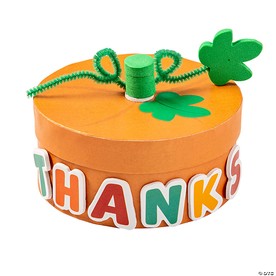 3 1/2" x 2 1/4" Fall Pumpkin-Shaped Give Thanks Prayer Box Craft Kit – Makes 12