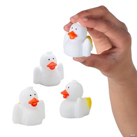 1 1/2" Mini Halloween Ghost Rubber Ducks in White Sheets – 24 Pc.