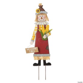 Glitzhome 37.25"H Fall Metal Scarecrow Yard Stake/Standing/Hanging Sign (KD, Three Function)