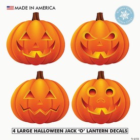 Window Flakes Large Jack O Lanterns Large Vinyl Window Cling Decal Halloween Decoration