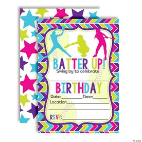 AmandaCreation Softball Birthday Invites 40pc.