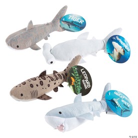 2 1/2" - 3" Discovery Shark Week™ Stuffed Sharks with Card for 12