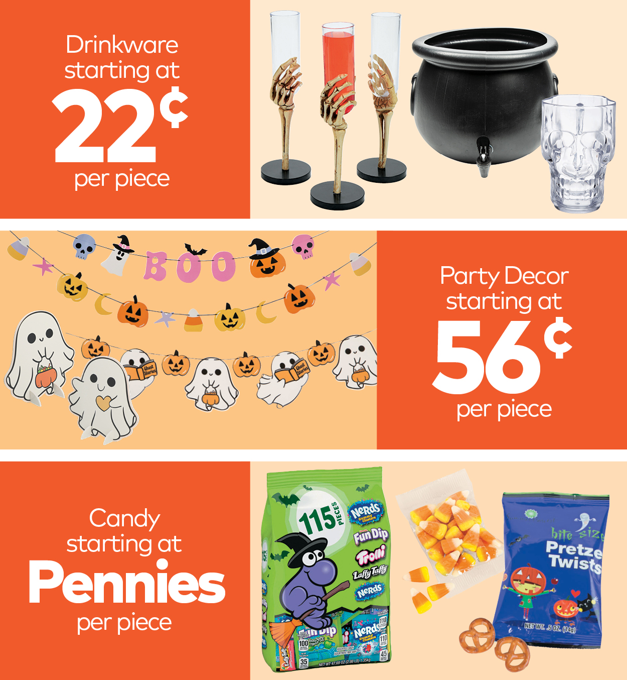 Halloween Drinkware, Party Decor, and Candy