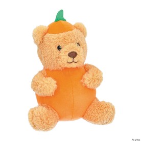 6" Halloween Brown & Orange Jack-O'-Lantern Bears - 12 Pc.