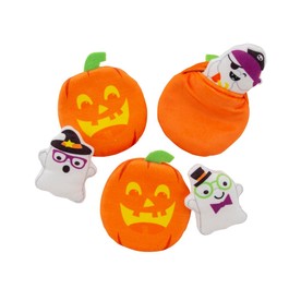 Mini Halloween Stuffed Pocket Pumpkins with Ghosts - 12 Pc.