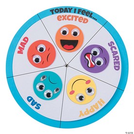 10 1/4" Color Your Own How I Feel Wheel Educational Craft Kit - 12 Pc.