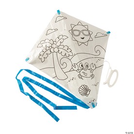 21" x 22" Color Your Own Summer Beach Scene Kites Craft - 12 Pc.