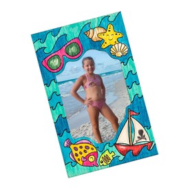 Color Your Own Beach Picture Frame Magnets - 12 Pc.