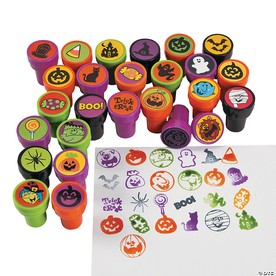 1 1/2" Bulk 50 Pc. Halloween Icons Plastic Stampers Assortment