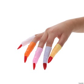 3" Bulk 72 Pc. Creepy Bright Color Vinyl Witch Fingers