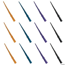 12" Assorted Colors Reusable Plastic Wizard Wands - 12 Pc.