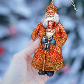 Santa's Holiday Nutcracker Wooden Christmas Ornament by G. Debrekht