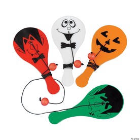 4 3/4" Bulk 48 Pc. Mini Halloween Characters Paddleball Games
