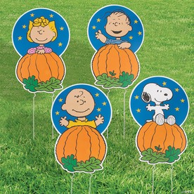 16" x 24" Peanuts® Halloween Plastic Yard Signs - 4 Pc.