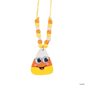 Smile Face Candy Corn Beaded Necklace Craft Kit - Makes 12