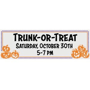 72" x 23" Trunk-or-Treat Halloween Custom Banner - Medium