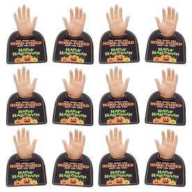 3" Halloween Tiny Hand Vinyl Finger Puppets with Card Handout for 12