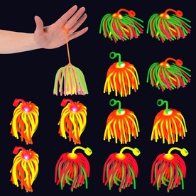 2 1/2" Flashing Neon Large Stretchy Noodle Ball YoYos - 12 Pc.