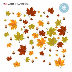 77 Fall Leaf & Acorn Window Cling Decal Home Decorations. Non Adhesive Stickers for Thanksgiving / Autumn Glass Decor. Made in A