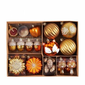 OrnamentallyYou Woodland Fall Christmas Tree Ornaments Set, 50-Piece Autumn Harvest Ornaments