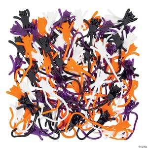 8" Bulk 72 Pc. Halloween Sticky Vinyl Cat Splat Toys