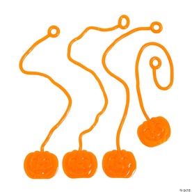 6" – 8" Bulk 72 Pc. Orange Sticky Vinyl Jack-O’-Lantern Splat Toys