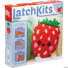 LatchKits: Strawberry Pillow Latch Hook Kit for Kids