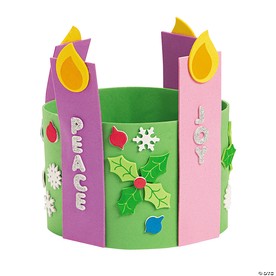 8" x 5 3/4" Advent Candle Multicolor Foam Stand-Up Wreath - Makes 12