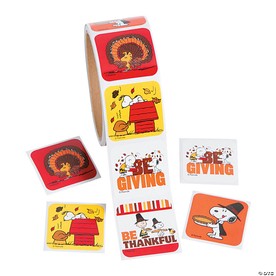 Peanuts® Charlie Brown & Snoopy Thanksgiving Sticker Roll - 100 Pc.
