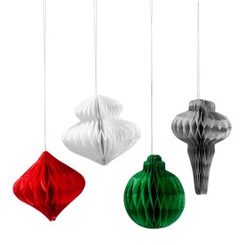 Small Ornament Hanging Honeycomb Decorations - 12 Pc.