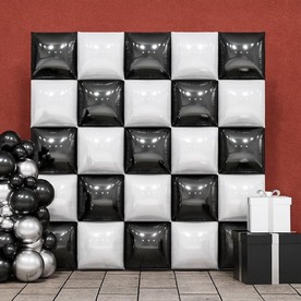19" Chrome Square Foil Balloons Tunnel Arch Kit for Birthday, Wedding, or Shower Decorations