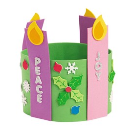 8" x 5 3/4" Advent Candle Multicolor Foam Stand-Up Wreath - Makes 12