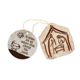 Nativity Christmas Ornaments with Card - 12 Pc.