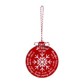 3 1/2" x 4" Snowflake Religious In Christ You Are Wood Christmas Ornaments - 12 Pc.