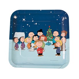 9" Peanuts® Friends Christmas Party Paper Dinner Plates - 8 Ct.