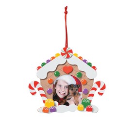 5 1/2" x 4 3/4" Gingerbread House Picture Frame Christmas Ornament Craft Kit - Makes 12