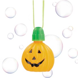 1 3/4" Pumpkin-Shaped Plastic Bubble Bottle Breakaway Necklaces - 12 Pc.