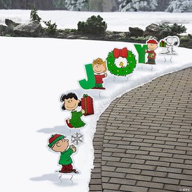 7 1/4" - 11 3/4" Peanuts® Christmas Characters Plastic Sidewalk Signs - 6 Pc.