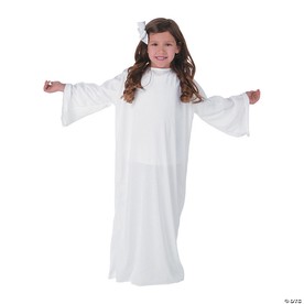 Kids White Angel Gown Polyester Nativity Costume - Small/Medium