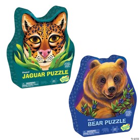 Bear & Jaguar Shaped Puzzles: Set of 2