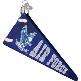Old World Christmas Blown Glass Ornament for Christmas Tree, NCAA Air Force Falcons Pennant with OWC Gift Box