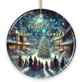 Your Light will Always Shine in Our Hearts Ornament, Enchanting Victorian Christmas Memorial Gift, OrnamentallyYou