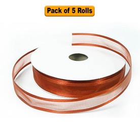 1.5"x25 yards Copper Organza Satin Edge Gift Ribbon