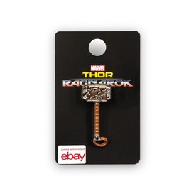 OFFICIAL Thor Ragnarok Cracked Mjolnir Hammer  Enamel Collector Pin  1.5" Tall