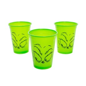 4 1/2" 16 oz. Bulk 50 Ct. Dr. Seuss™ The Grinch Green Disposable Plastic Cups