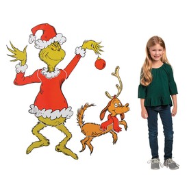 28 3/4" - 37 3/4" Jointed Dr. Seuss™ The Grinch & Max Cardstock Cutouts - 2 Pc.